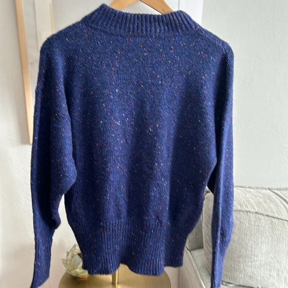 Blue Cable knit Y2K Sweater M Preppy Vintage 90’s Grandma - Picture 3 of 15